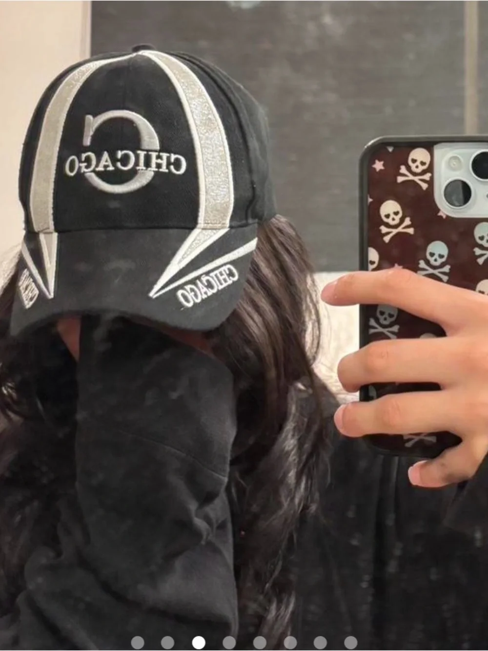 Chicago black baseball cap with silver accents (brand Parquet)